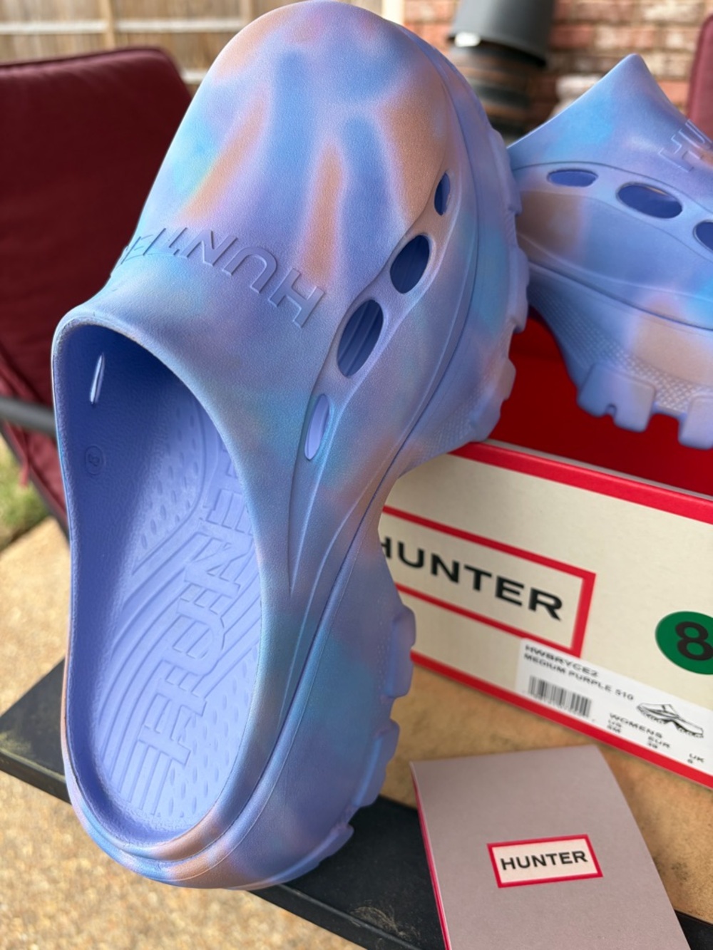 Hunter Women's Purple Tie-Dye Slip-On Clog - Picture 2 of 4